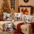 thumbnail image 5 of Set of 4 Merry Christmas Decorative Throw Pillow Covers Winter Holiday Xmas Velvet Pillow Cases Christmas Trees Socks Cushion Covers Outdoor Sofa and Home Decor Pillow Protectors, 17.7x17.7 Inch, 5 of 6