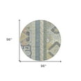 thumbnail image 3 of 8' Silver Beige And Gold Round Aztec Washable Indoor Outdoor Area Rug, 3 of 5