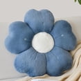 thumbnail image 1 of Almohada ZCNYCLAM con forma de flor, 38 cm, suave piel de conejo, gris y azul, 1 of 7