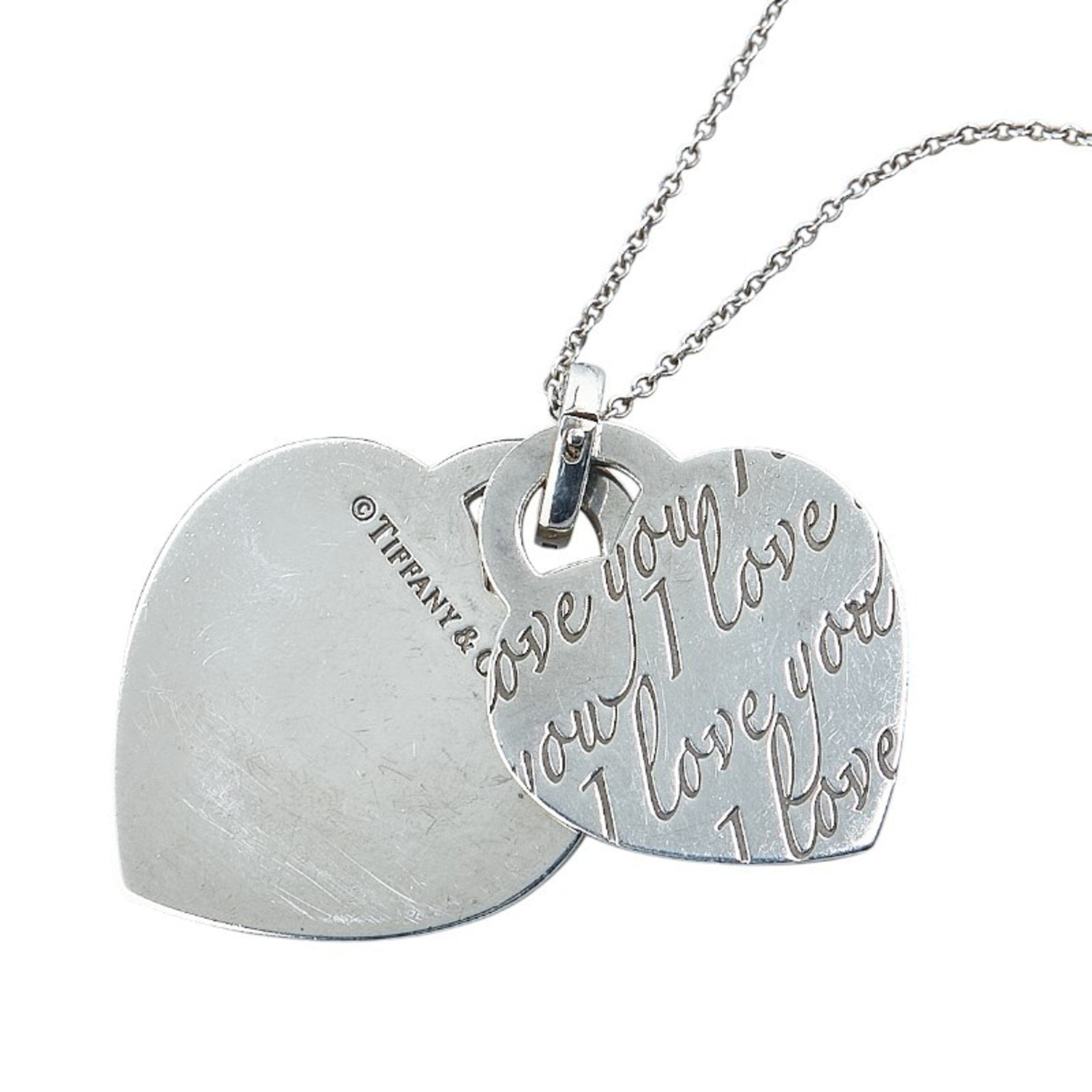 TIFFANY & CO. Pre-Owned Tiffany Notes Double Heart Necklace in 925 Sterling Silver for Women.... (Good)