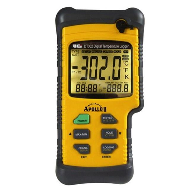 328 to 2498°F K Type Thermometer Thermocouple 4 Channel Meter SD Card Logger 