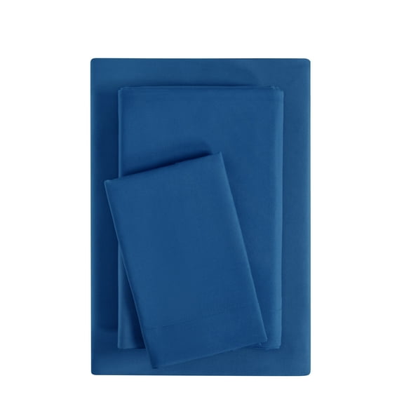 Mainstays Basic Value Microfiber Bed Sheet Set, Royal Blue, Twin-XL, 3 Piece