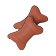 thumbnail image 5 of Almohada para descanso del cuello del coche, cojín transpirable para descanso del cuello, soporte para el cuello, reposacabezas, almohadas cómodas para viaje, color marrón, 2 uds., 5 of 5
