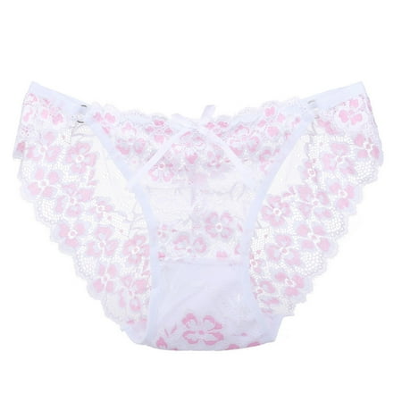 GENGING Womens Panties Women Embroidery Lace Panties Roll Back Clearance Items Low-waist Trendy Briefs Thong G-String Lingerie