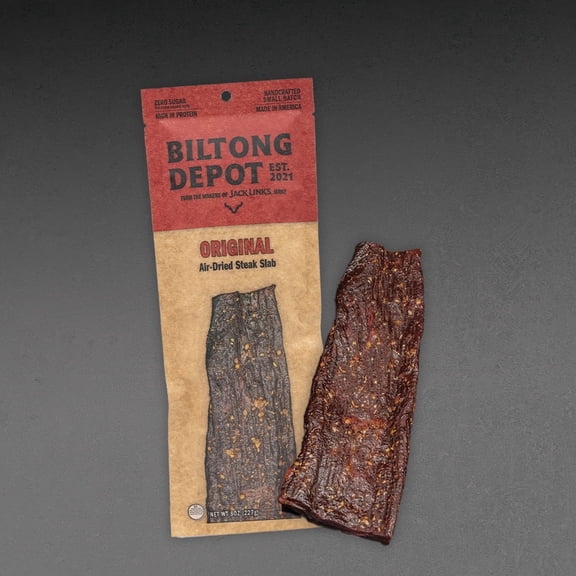 Biltong Depot Original Steak Slab (8oz): High Protein Snack, No Sugar, Natural Dried Beef Jerky