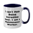 thumbnail image 2 of amangny Perfect Maintenance worker Gifts, I can't Help Being, Special Birthday Two Tone 11oz Mug For Coworkers From Team Leader, 2 of 5