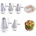 thumbnail image 2 of Leaf Piping Tips, 5PCS Russian Piping Tips Stainless Steel Piping Tips Piping Nozzles Cake Piping Icing Nozzles Cake Decorating Tips Set for DIY Baking Tools (5PCS Leaf), Sliver, 2 of 5