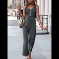 thumbnail image 4 of Elegantes de Verano para Mujer, Sin Mangas, con Cuello en U, Informales, de Pierna y Pantalones Largos 2025, Gris Oscuro, Talla S, 4 of 9