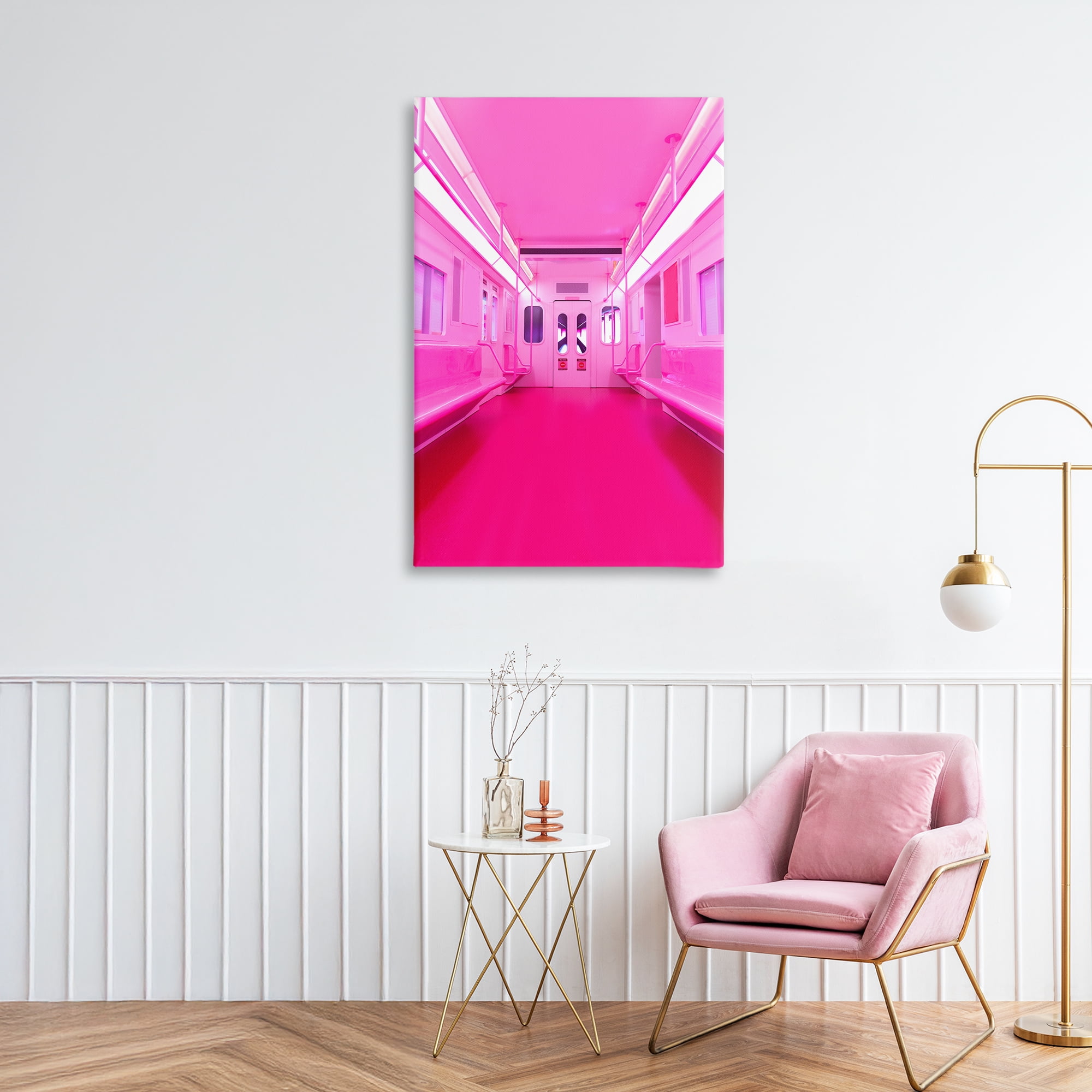 Futuristic Pink Tone Subway Canvas Wall Art, design by LISH Creative