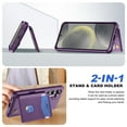 thumbnail image 2 of for Samsung Galaxy S24 FE Case Wallet with RFID Blocking Card Slots, Hybrid PU Leather + TPU Back Cover with Kickstand, Drop Protective Shockproof Phone Case for Samsung Galaxy S24 FE, Purple, 2 of 7