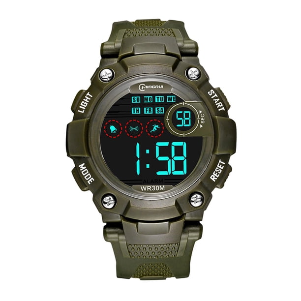 Reloj Electrónico Resistente de 12/24 tiempo tiempo de tiempo de tiempo de , Cronógrafo, Calendario Luminoso, Reloj de Multifunción para Natación Deportiva verde