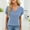 Blue(New), variant on PNTUTB Women's Casual Solid Color Ribbed V Neck Button Front Loose Comfortable Short Sleeve T Shirts