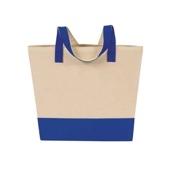 CM Fourre-Tout en Toile Verte - Naturel/bleu Royal