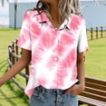 thumbnail image 6 of Odbmxy Shirts for Women 2026 Collared Summer Short Sleeve Women's Tops Loose Tie-Dye Camping Pink Button Down Cardigan Casual Tops, 6 of 6