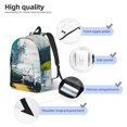 thumbnail image 3 of Honeii Abstract Brushstrokes Green Blue Print Canvas Backpack for School & Outdoor,Laptop Excursion Backpack,Notebook School Bookbag For Men Women,for Work, Travel, and Everyday Use-Medium, 3 of 5