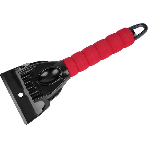 SCRUBIT Compact Ice Scraper Tool Foam Grip Snow Scraper for Car Windshield, Red