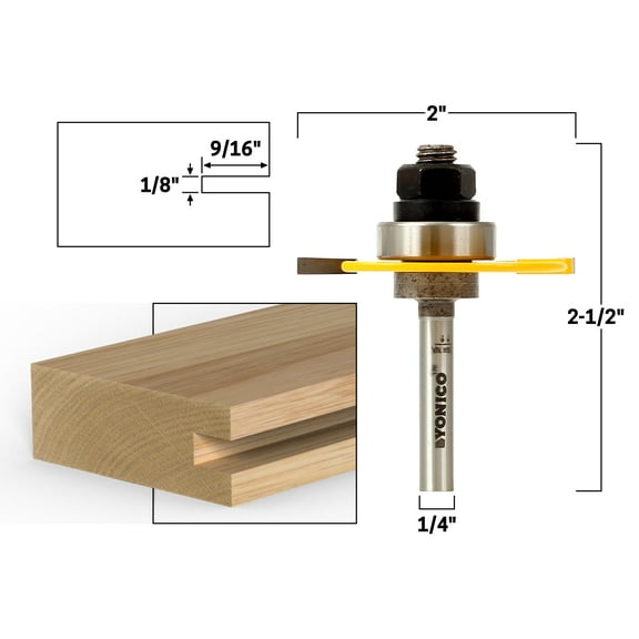 1/8" Slotting Cutter Router Bit - Carbide - 1/4" Shank - Yonico 12103q