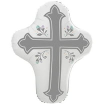 28 inch Holy Day Cross Foil Mylar Balloon - Party Supplies Decorations