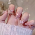 thumbnail image 3 of Uñas postizas desmontables de 24 piezas, uñas postizas portátiles azules de bailarina, puntas de uñas postizas de cubierta completa con diseño de Luna, presione en las uñas, 3 of 4