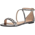 thumbnail image 1 of Jewel Badgley Mischka Womens Osome Cross Strap Sandal 7 Smoke Glitter, 1 of 8
