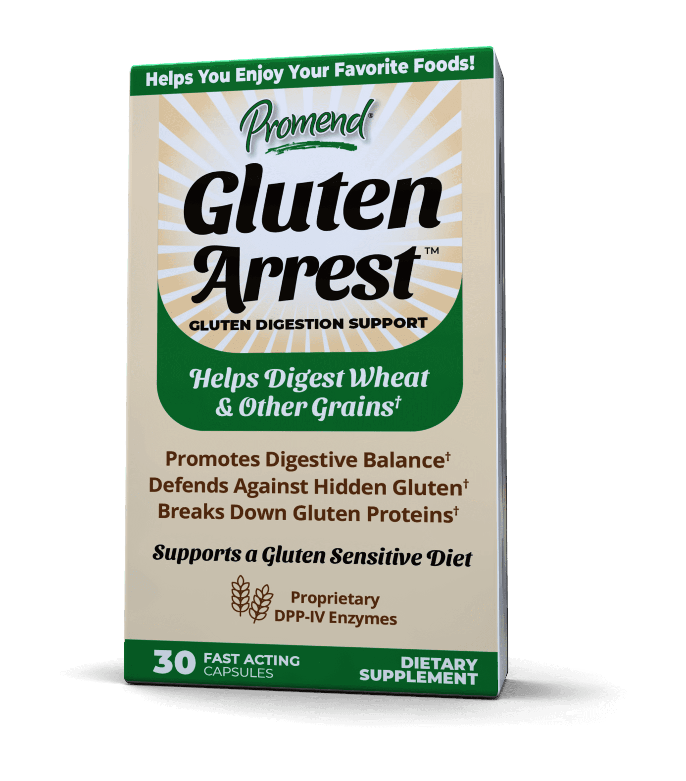 Promend Gluten Arrest, Helps Neutralize Gluten, Digest Hidden Gluten, Promotes Digestive Balance, 30 Capsules