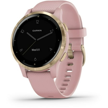 Garmin Vivoactive 4S GPS Smartwatch - Dust Rose with Light Gold (Best Android Golf Gps)