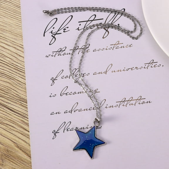 HEANUJJ 1Pack Mood Necklace for Women Five Pointed Star Jewelry for Dinner Party