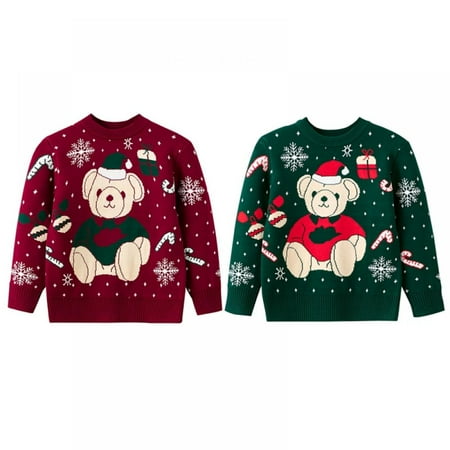 

SYNPOS 1-6 Years Toddler Kids Baby Girl Christmas Sweater Crewneck Knit Cute Sweaters Pullover Sweatshirt Top Fall Winter Clothes