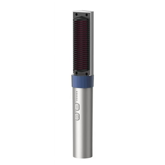 Cordless Hair Straightener Brush, Portable Straightening Brush for Travel, 100 Million Negative Ionic Mini Hair Straightener Comb for Women, with 6 Temps & 20s Fast Heating, Anti-Scald(Blue)