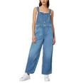thumbnail image 1 of TrendOFT Combinaison d'Été Décontractée pour Femmes Grande Taille Classique en Denim Jambe Droite Bretelles Réglables Combinaison une Pièce Bleue P, 1 of 5