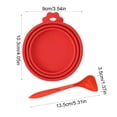 thumbnail image 3 of Dog Food Cans Lids,3-In-1 Silicone Cat Food Can Cover with Feeding Spoon for Dog Cat Food Storage | Dishwasher Safe Leak-proof Round Can Lids | Universal Size,Red, 3 of 7