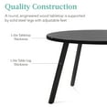 thumbnail image 6 of Best Choice Products 35.5in Mid-Century Modern Round Dining Table w/ Steel Legs, Adjustable Feet - Black, 6 of 8