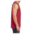 thumbnail image 3 of Mens Solid Cotton Tank Top Sleeveless Tee Shirt for Sports, Gym, Fitness, Beach Red 4X-Large, 3 of 5