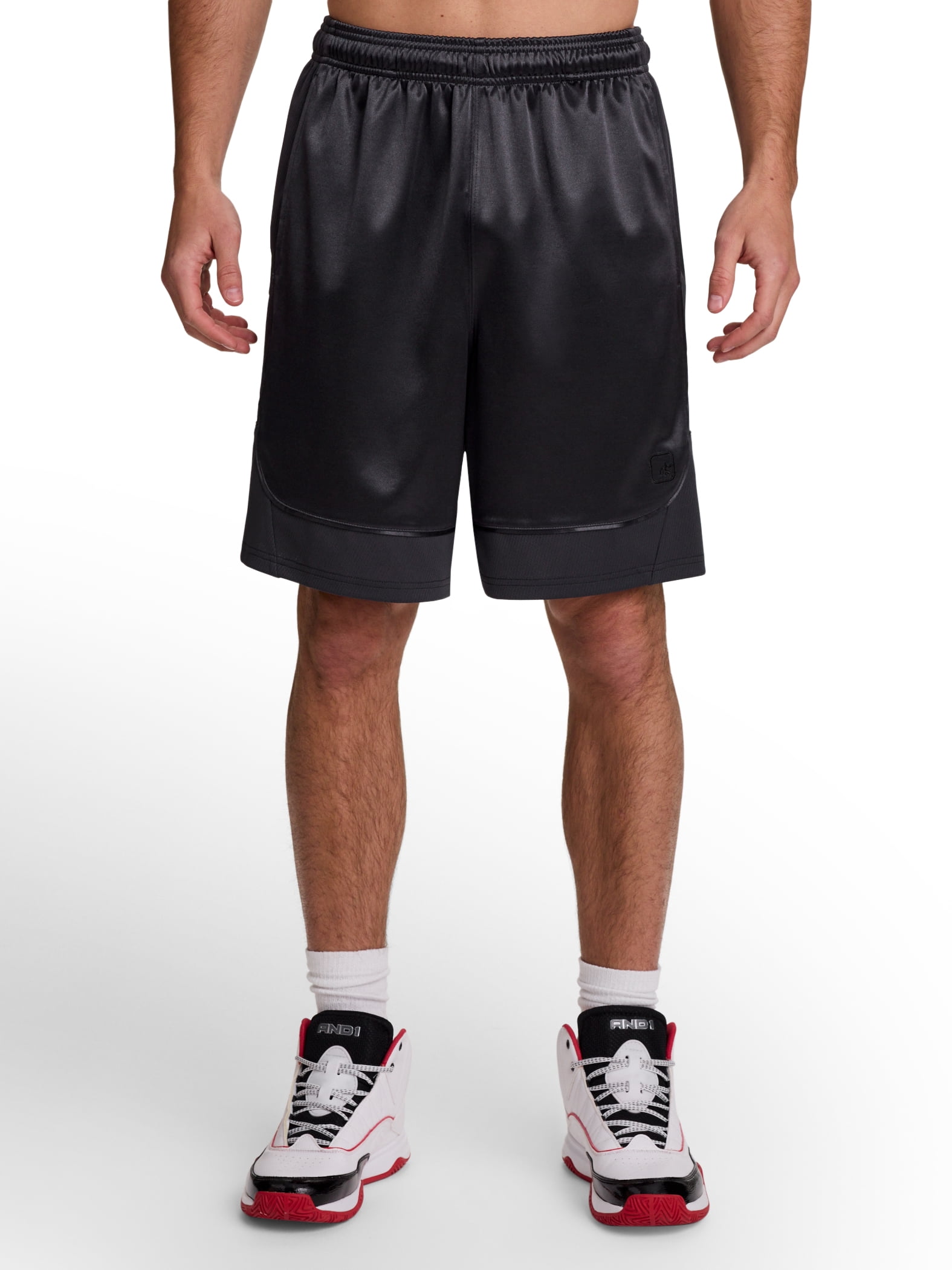 AND1 Men's and Big Men's All Court Colorblock Short, 9" inseam, up to Size 5XL