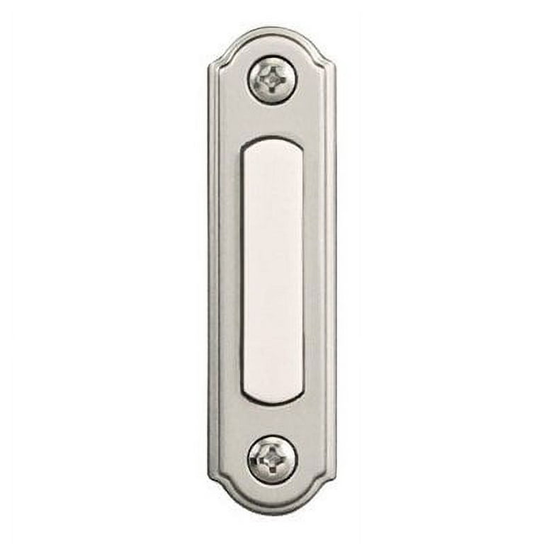 Heath Zenith Satin Nickel Silver Metal Wired Pushbutton Doorbell Heath Zenith Satin Nickel Silver Metal Wired Pushbutton Doorbell