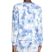 Splendid Womens Tie Dye Sweatshirt,Blue Tie Dye,2XL