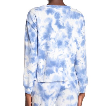 Splendid Womens Tie Dye Sweatshirt,Blue Tie Dye,2XL