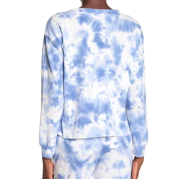 Splendid Womens Tie Dye Sweatshirt,Blue Tie Dye,2XL