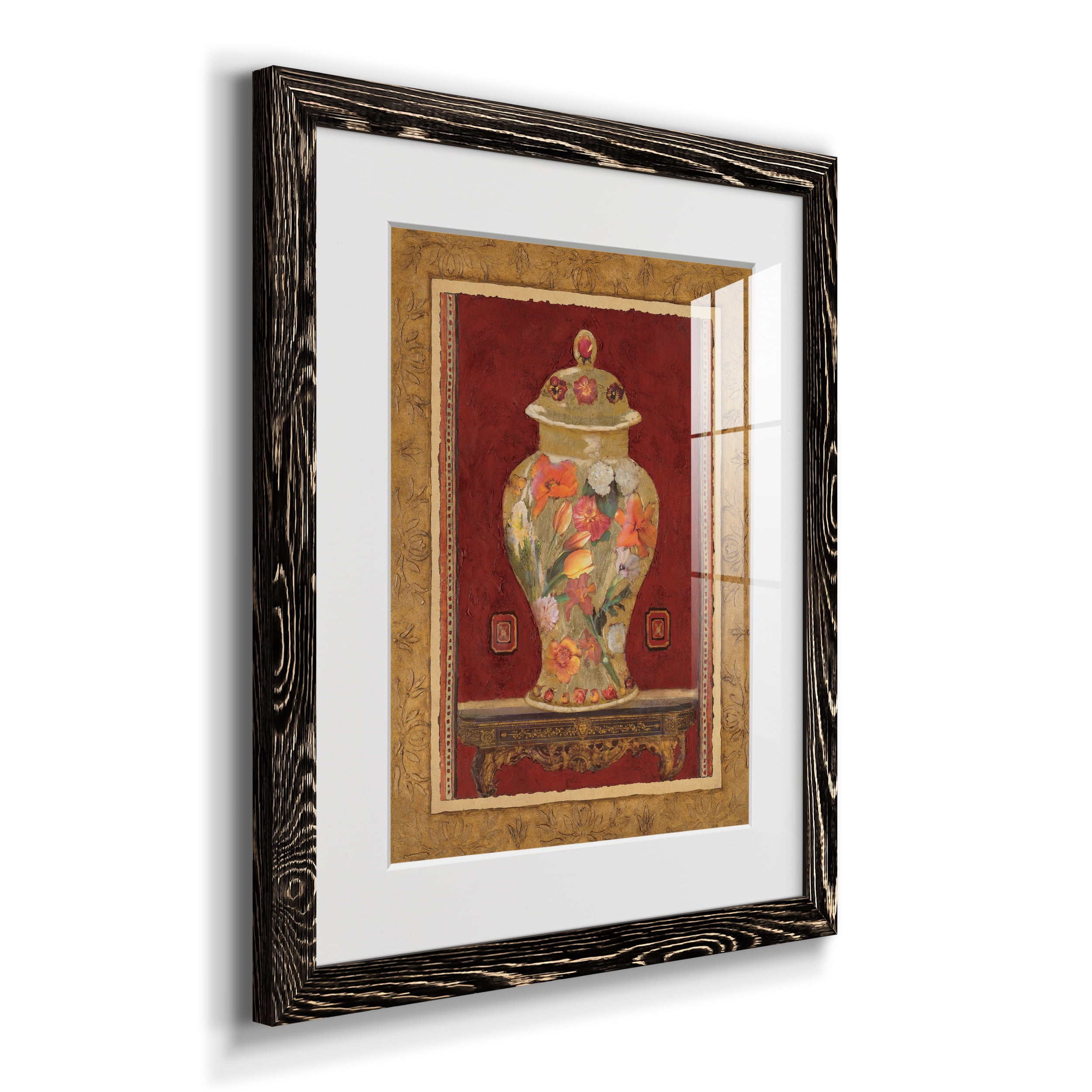 Romantic Urn II - Premium Framed Print - Ready to Hang - 20 x 24 - Black Frame