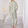 thumbnail image 6 of Goofa Summer Dinosaur Printed Women’s 2 Piece Pajama Set Super,Pajamas Women's Long Sleeve Sleepwear Soft Button Down Loungewear Pjs Lounge Set Nightwear-Large, 6 of 9