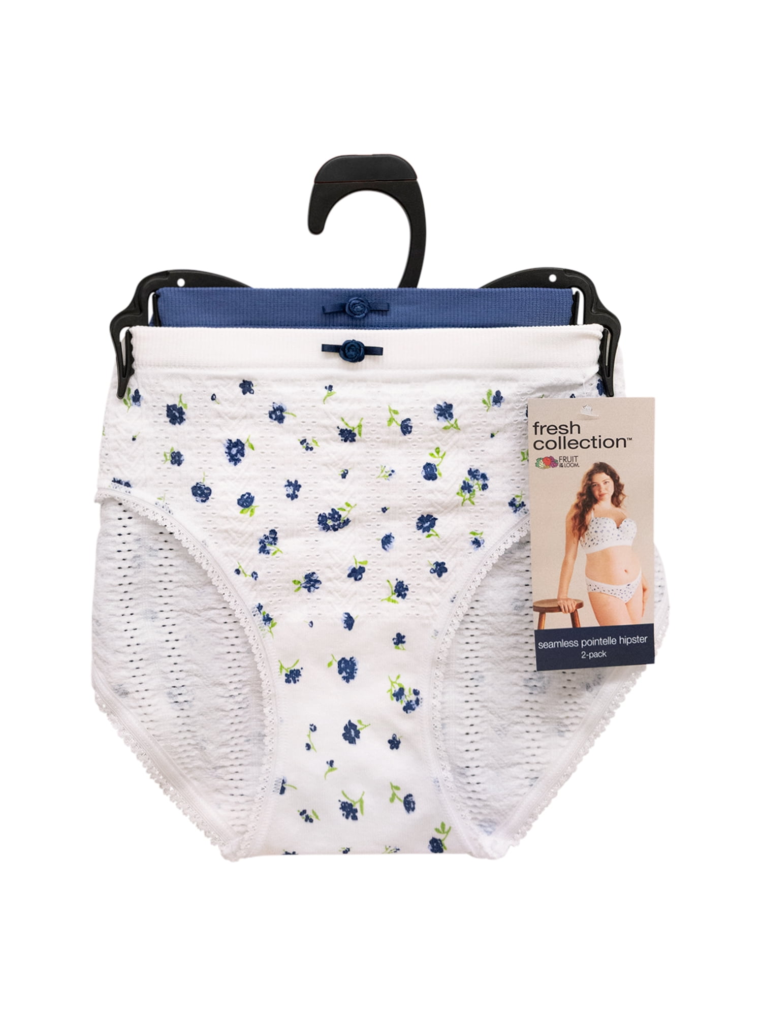fresh collection by Fruit of the Loom Women's Seamless Pointelle Hipster Underwear 2-pack