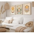 thumbnail image 3 of 3pcs Sun And Moon Celestial Canvas wall art Tarot Astrology Paintings Pictures Wall Decor Boho Lotus Floral Posters Prints Artwork for Living Room Bedroom Dorm Apartment Home Unframed, 3 of 6