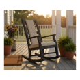 thumbnail image 3 of Pemberly Row Mahogany Rocking Chair with Cushion Seat & Back in Black, 3 of 9