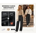 thumbnail image 2 of TEMOFON Fleece Lined Cargo Sweatpants for Women High Waist Drawstring Wide Leg Straight Leg Thermal Joggers Loose Warm Athletic Lounge Pants with Side Cargo Pockets, 2 of 8