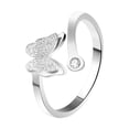 thumbnail image 2 of Fiudx Anillo Esmerilado, Elegante Diseño de Doble Capa, Estilo Creativo de Apertura de Diamante, Atractivo Material de Aleación, Perfecto para Ocasiones Especiales, Regalo para Amigos, Agregar a La C, 2 of 5