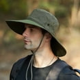 thumbnail image 5 of iHPH7 Mens Wide Brim Sun Hat Mens Sun Hat Waterproof Bucket Hat Camo Boonie Hat Bucket Hats for Men, Army Green One Size, 5 of 6