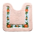 thumbnail image 2 of Toilet Mat U Shape, Luxurious Soft Floral Non Slip Toilet Contour Rug, Contour Bath Rug, Soft U Shaped Toilet Floor Mat for Toilet Sink Shower Side Home Hotel Decor 20 Inch, 2 of 7