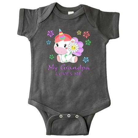 

Inktastic My Grandpa Loves Me- cute unicorn Gift Baby Boy or Baby Girl Bodysuit