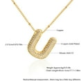 thumbnail image 3 of Z ZACHÉ Gold A-Z Bubble Letter Necklace 18K Gold Plated -- Dainty Cubic Zirconia Pendant, Balloon Initial Necklace for Women - Letter U, 3 of 6