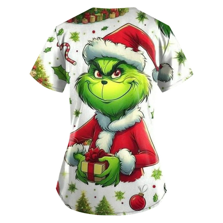 Scrubs Tops For Women，Christmas Scrub Tops Women Xmas Halloween